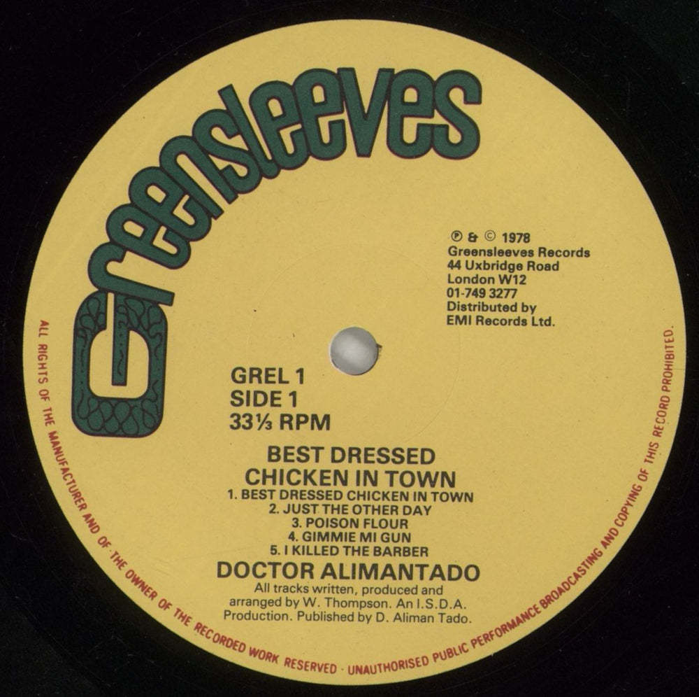 Dr Alimantado Best Dressed Chicken In Town UK vinyl LP album (LP record) D6ILPBE638750