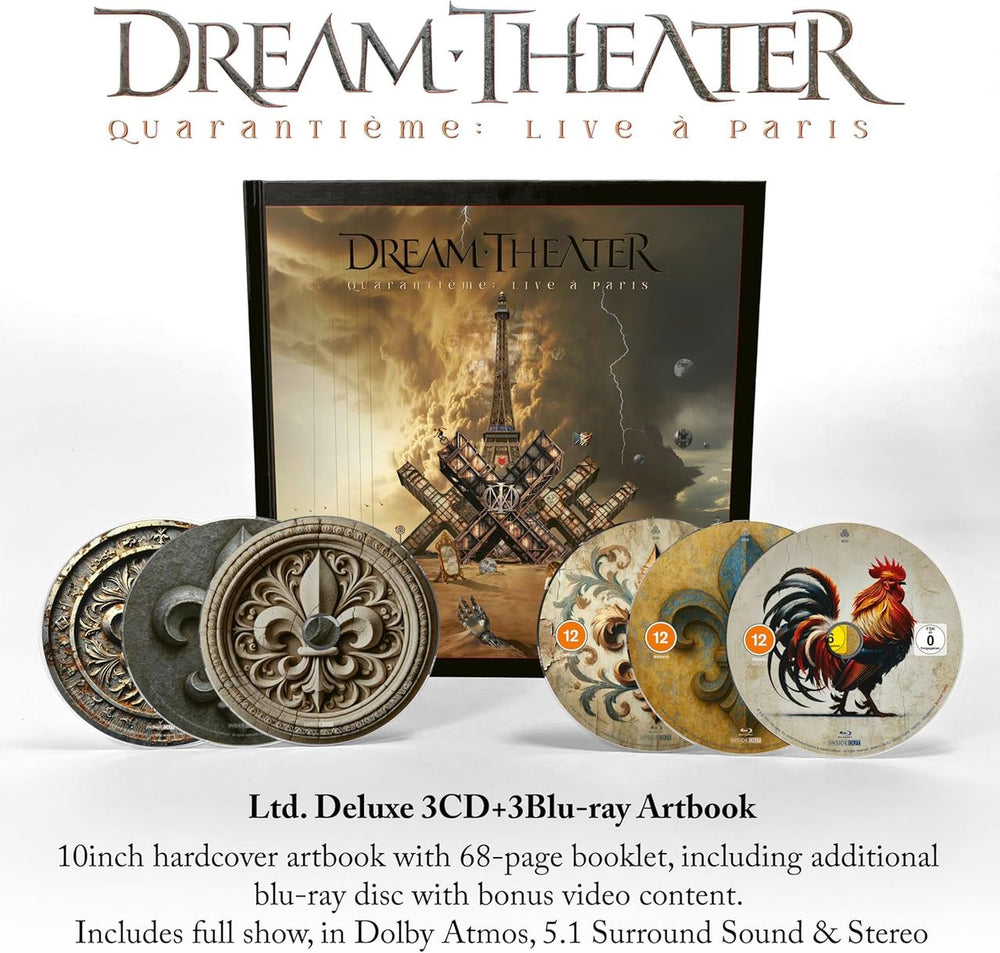 Dream Theater Quarantième: Live À Paris - 3-CD & 3-Blu-ray Box Set - Sealed UK CD Album Box Set 19802954362