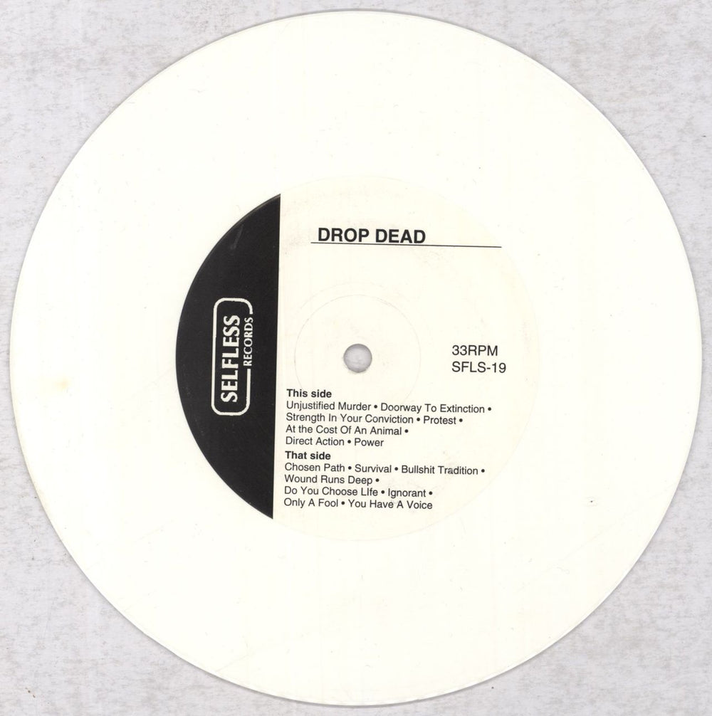 Dropdead Dropdead - White Vinyl US 7" vinyl single (7 inch record / 45) 7R307DR835557