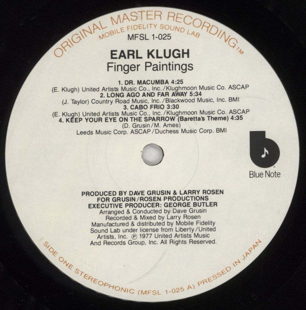 Earl Klugh Finger Paintings - Half-Speed US vinyl LP album (LP record) EAQLPFI852434