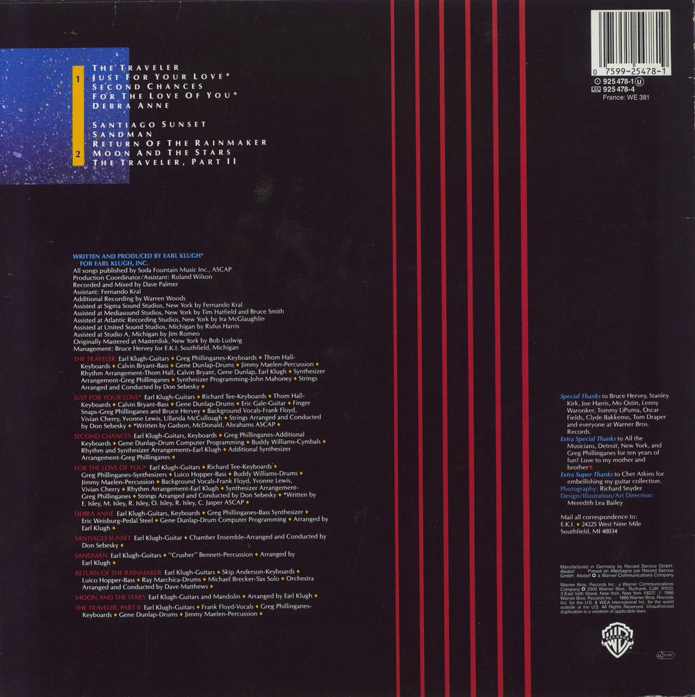 Earl Klugh Life Stories German vinyl LP album (LP record) 0759925447819