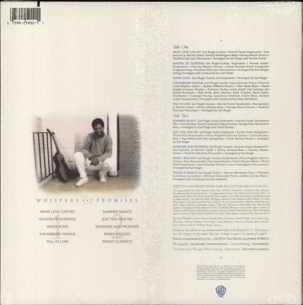 Earl Klugh Whispers And Promises - Deletion Cut / Sealed US vinyl LP album (LP record) 075992590211