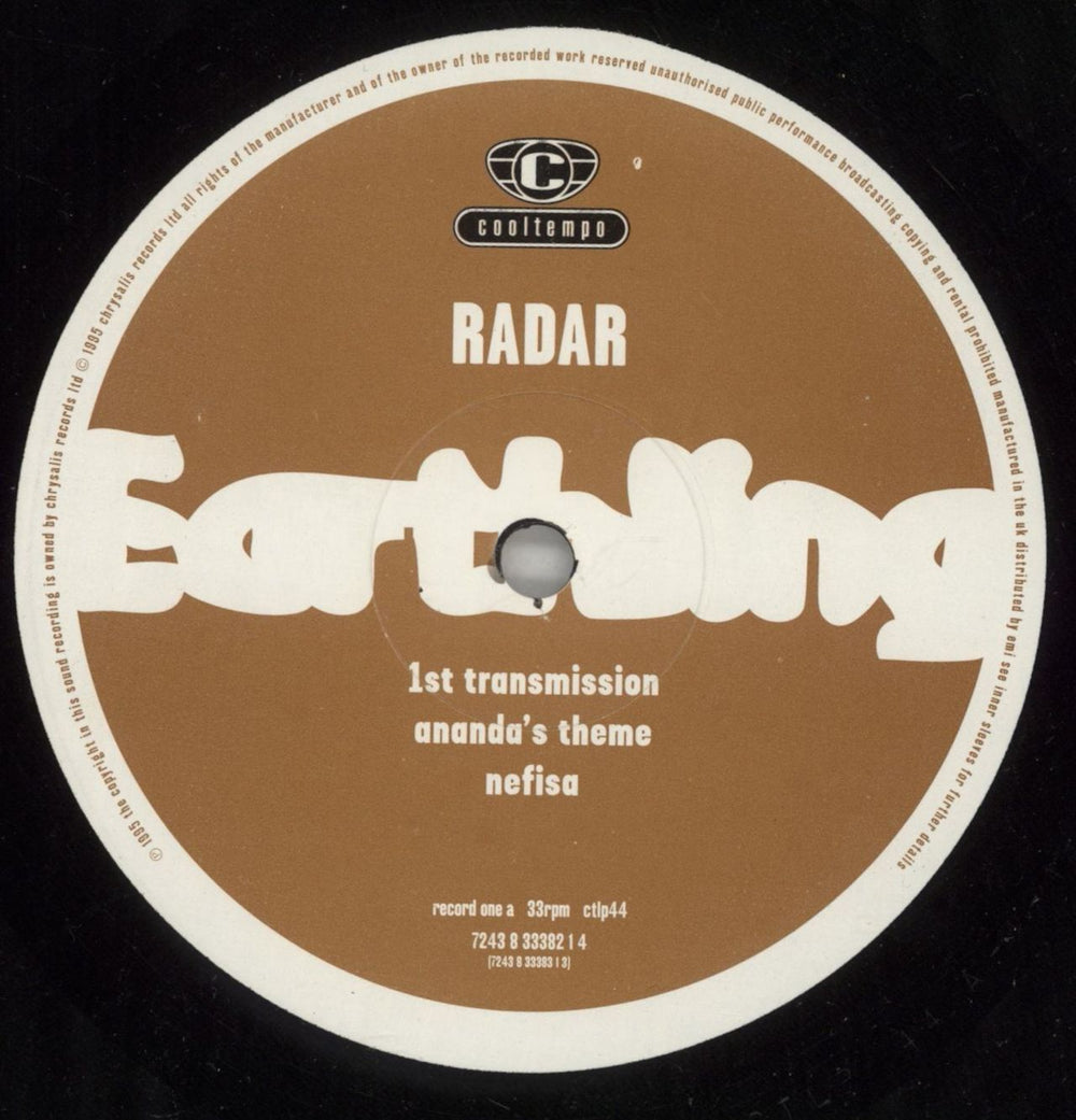 Earthling Radar UK 2-LP vinyl record set (Double LP Album) 9A62LRA868988