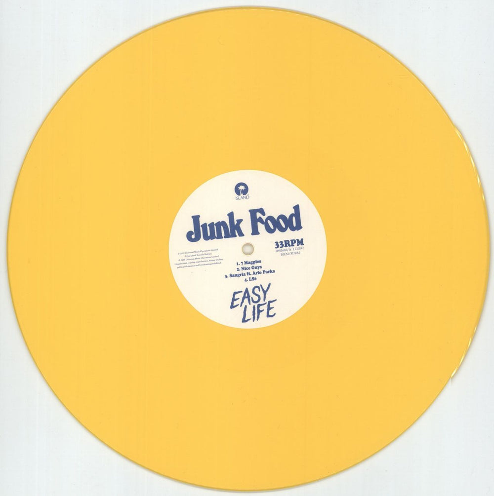 Easy Life Junk Food - Yellow Vinyl - Autographed UK vinyl LP album (LP record) ZC2LPJU878111
