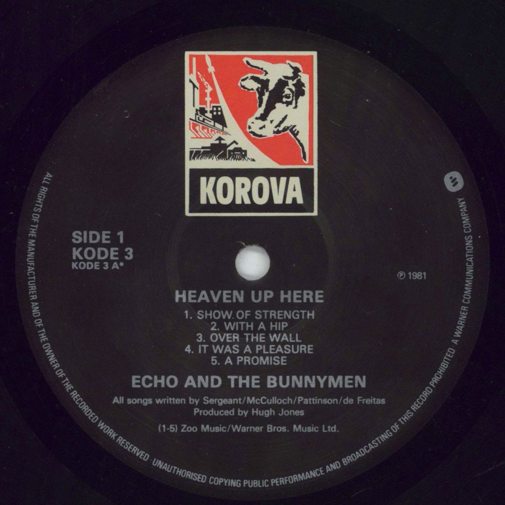 Echo & The Bunnymen Heaven Up Here UK vinyl LP album (LP record) ECHLPHE681836