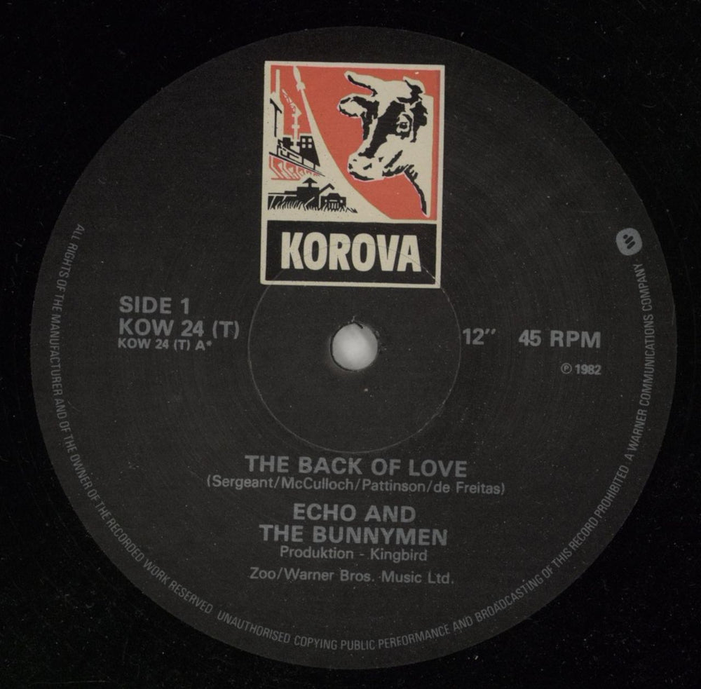 Echo & The Bunnymen The Back Of Love - P/S UK 12" vinyl single (12 inch record / Maxi-single) ECH12TH708976