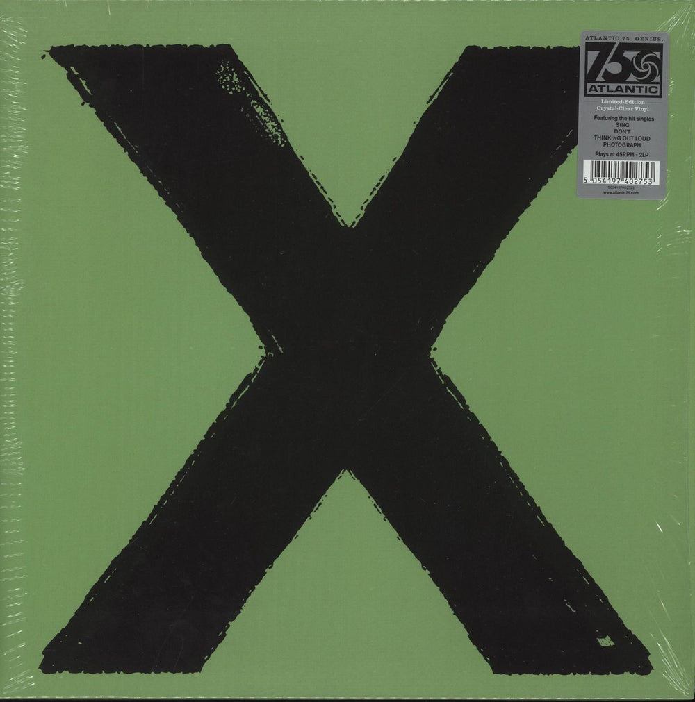 Ed Sheeran X - Crystal Clear Vinyl UK 2-LP vinyl record set (Double LP Album) 825646285877