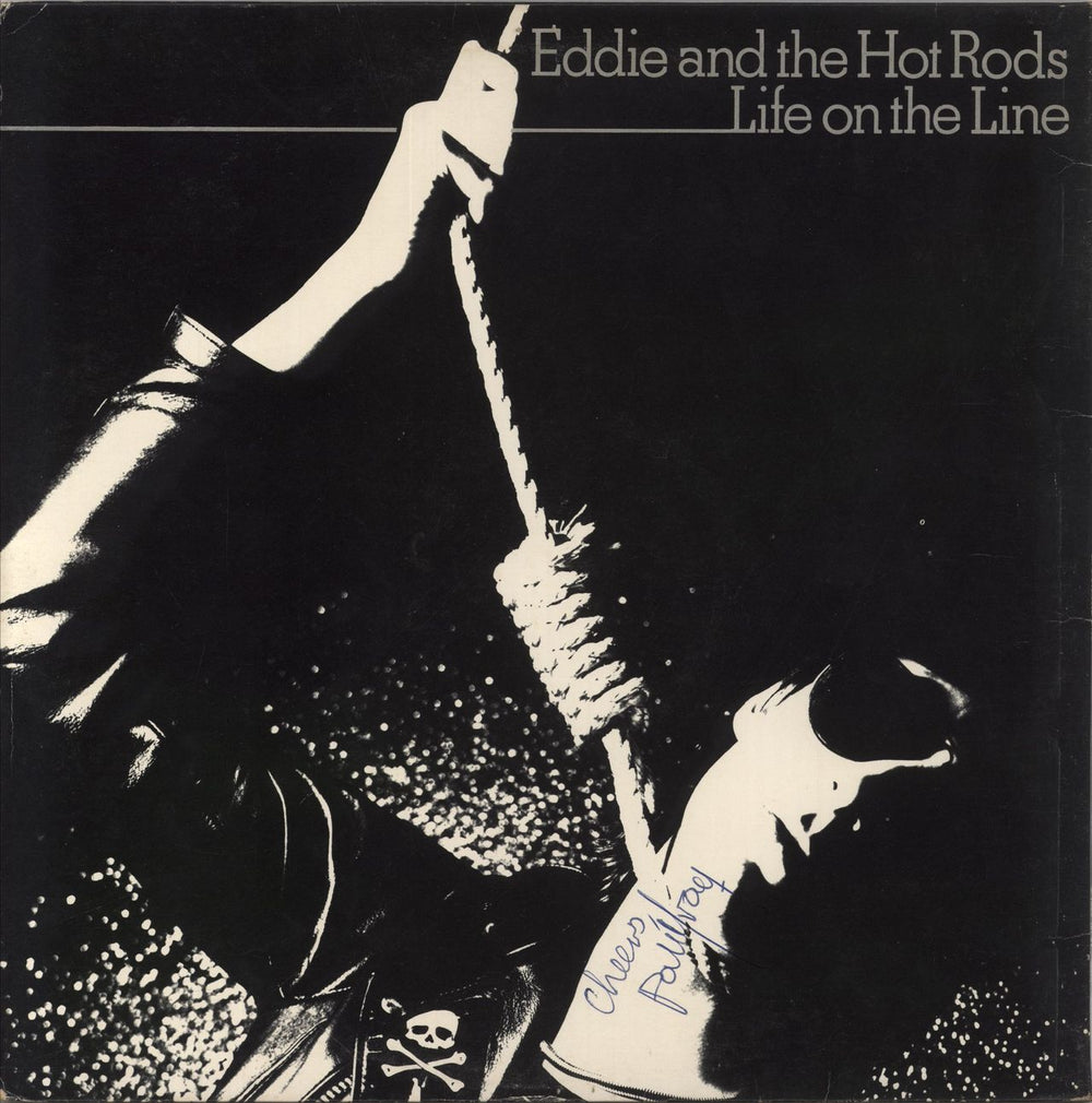 Eddie And The Hot Rods Life On The Line - Fully Autographed UK vinyl LP album (LP record)