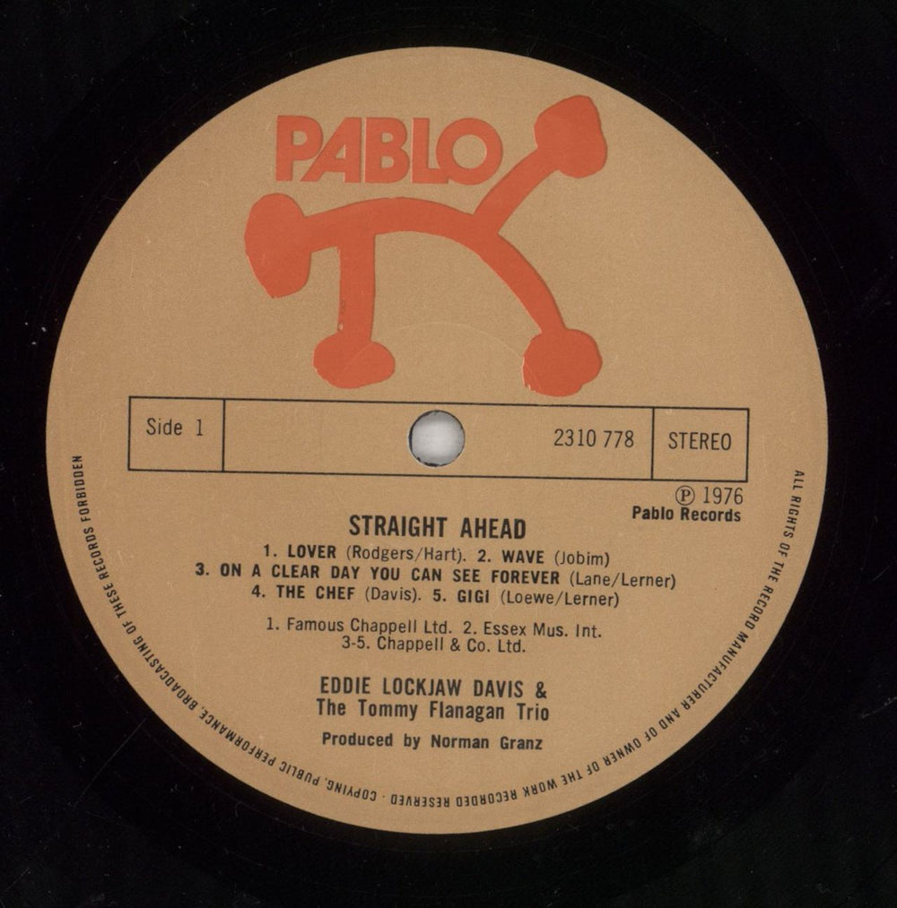 Eddie 'Lockjaw' Davis Straight Ahead UK vinyl LP album (LP record) EDVLPST631746