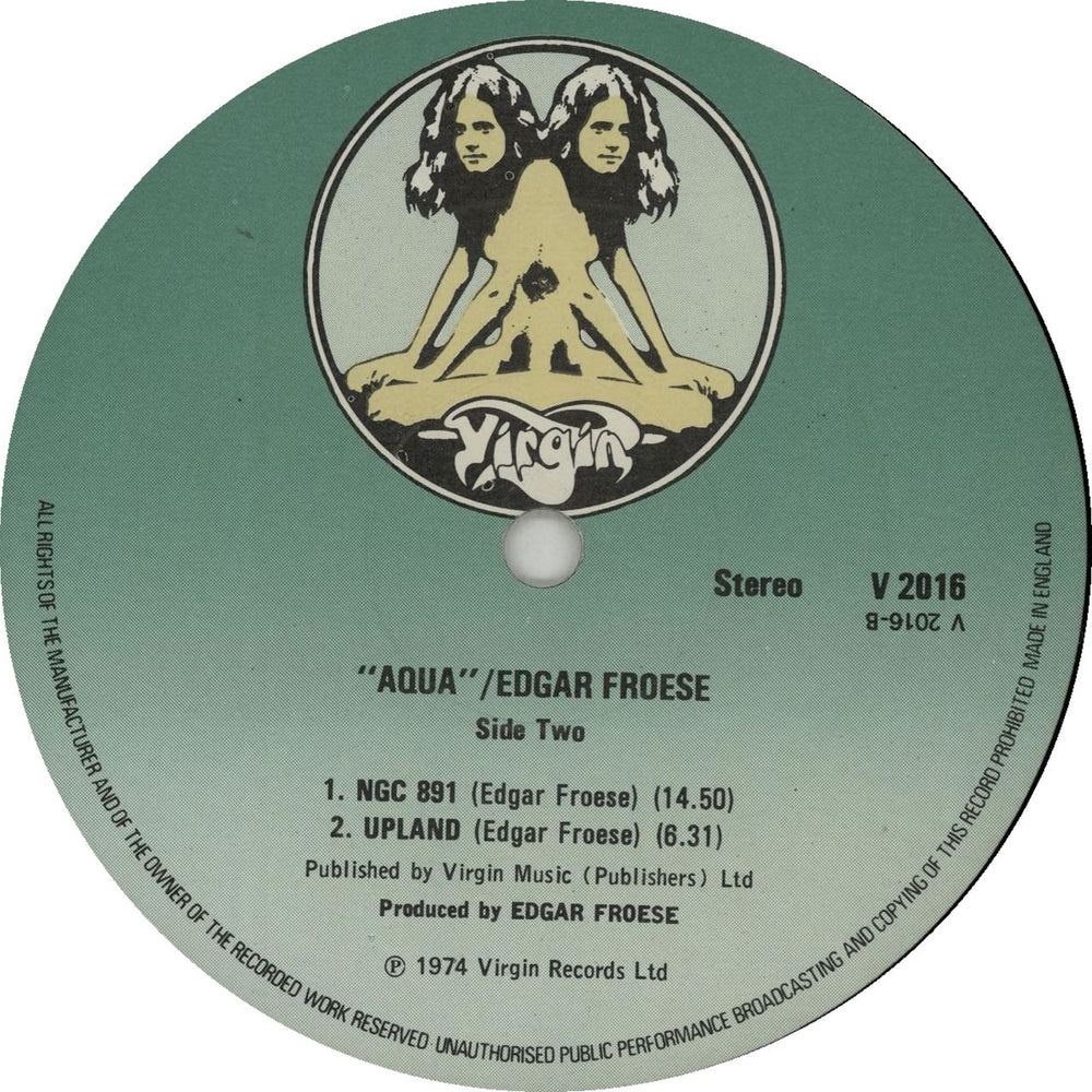 Edgar Froese Aqua - green 'Two Virgins' label UK vinyl LP album (LP record) FROLPAQ646732