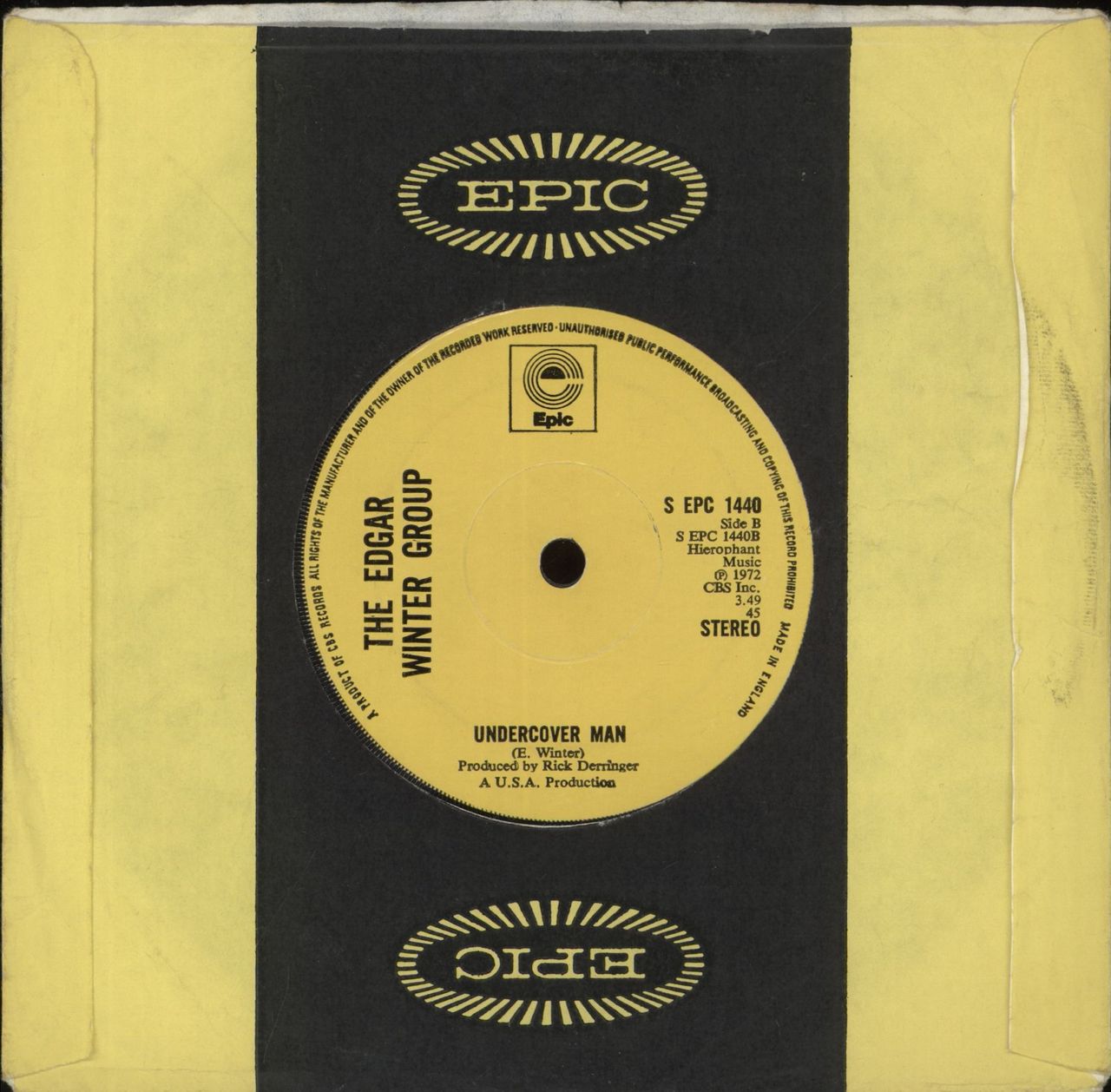 Edgar Winter Frankenstein - 2nd - Solid UK 7" vinyl single (7 inch record / 45)
