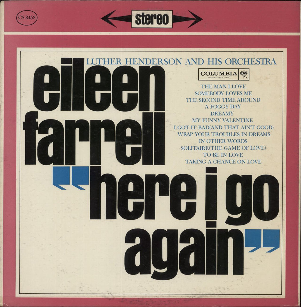 Eileen Farrell Here I Go Again US Promo vinyl LP album (LP record) CS8453