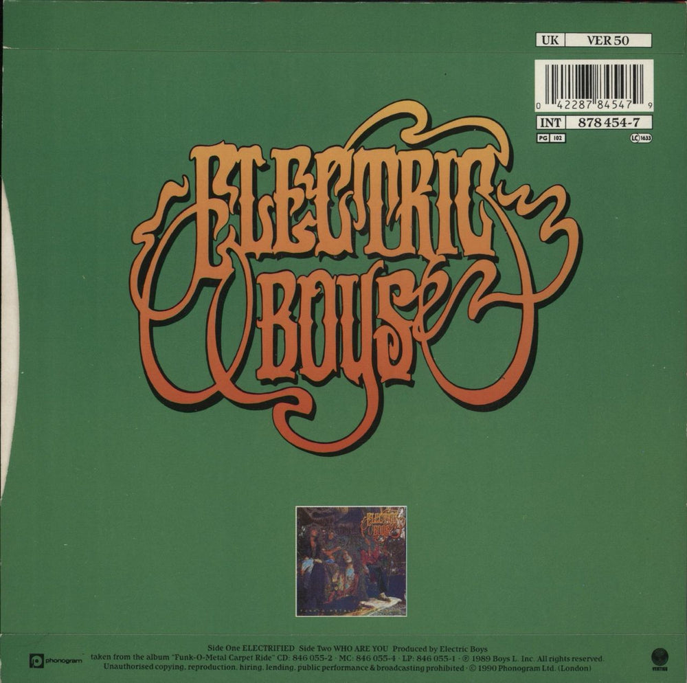 Electric Boys Electrified UK 7" vinyl single (7 inch record / 45) 042287845479