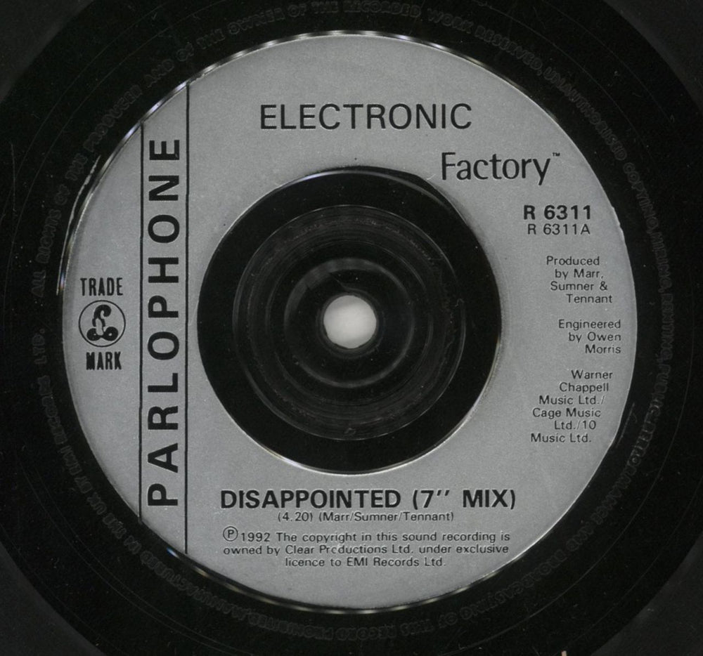 Electronic Disappointed UK 7" vinyl single (7 inch record / 45) ELE07DI109457