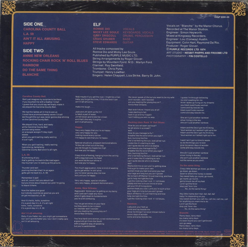 ELF Carolina County Ball - Sealed German vinyl LP album (LP record)