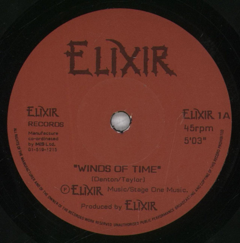 Elixir Treachery (Ride Like The Wind) UK 7" vinyl single (7 inch record / 45) ELIXIR1