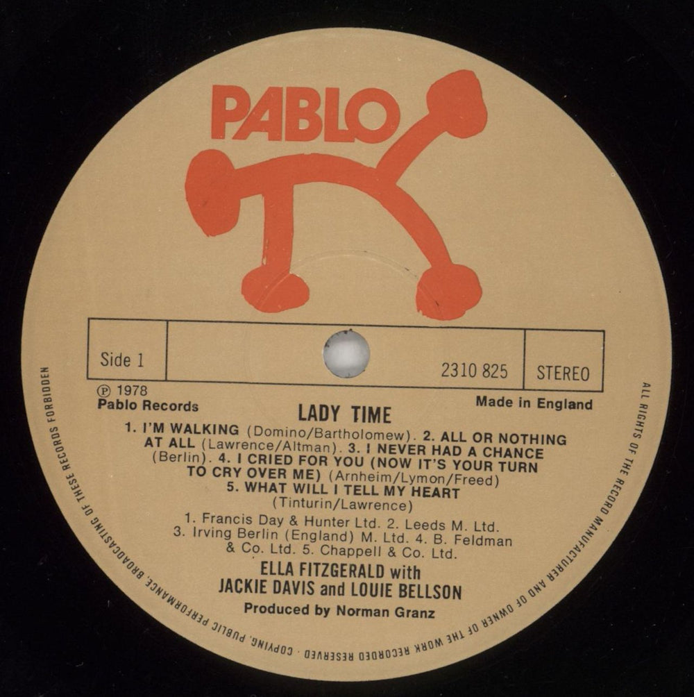 Ella Fitzgerald Lady Time UK vinyl LP album (LP record) EFZLPLA864087