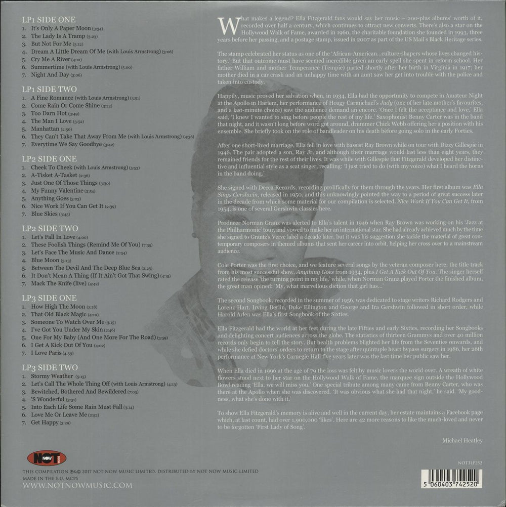 Ella Fitzgerald The Platinum Collection - White Vinyl UK 3-LP vinyl record set (Triple LP Album) 5060403742520