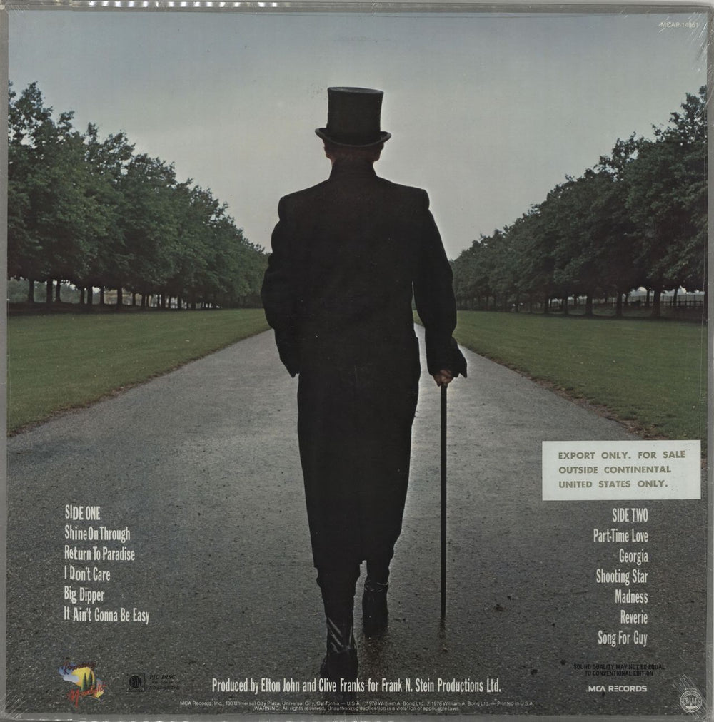Elton John A Single Man - Sealed US picture disc LP (vinyl picture disc album) JOHPDAS28973