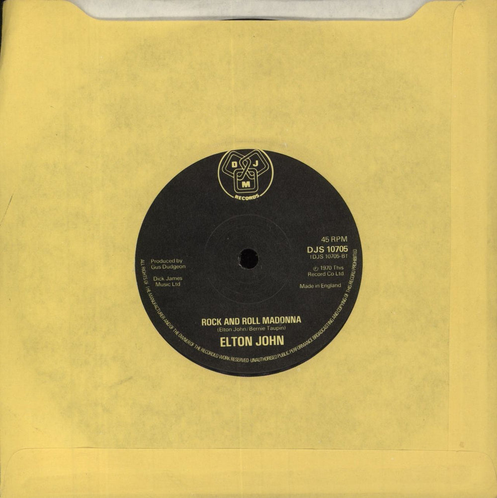 Elton John Benny And The Jets UK 7" vinyl single (7 inch record / 45)