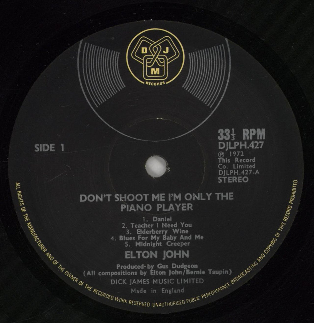 Elton John Don't Shoot Me I'm Only The Piano Player UK vinyl LP album (LP record) JOHLPDO617778