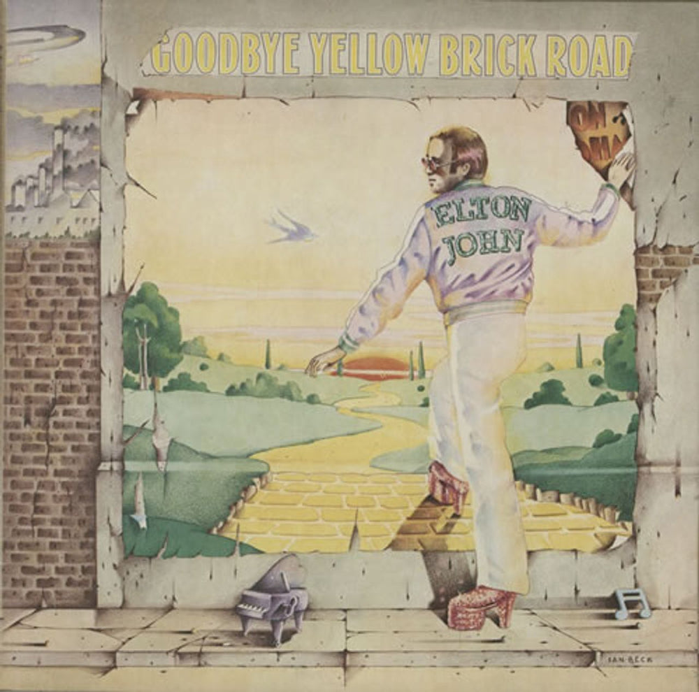 Elton John Goodbye Yellow Brick Road - 1st - Translucent UK 2-LP vinyl record set (Double LP Album) DJLPD1001