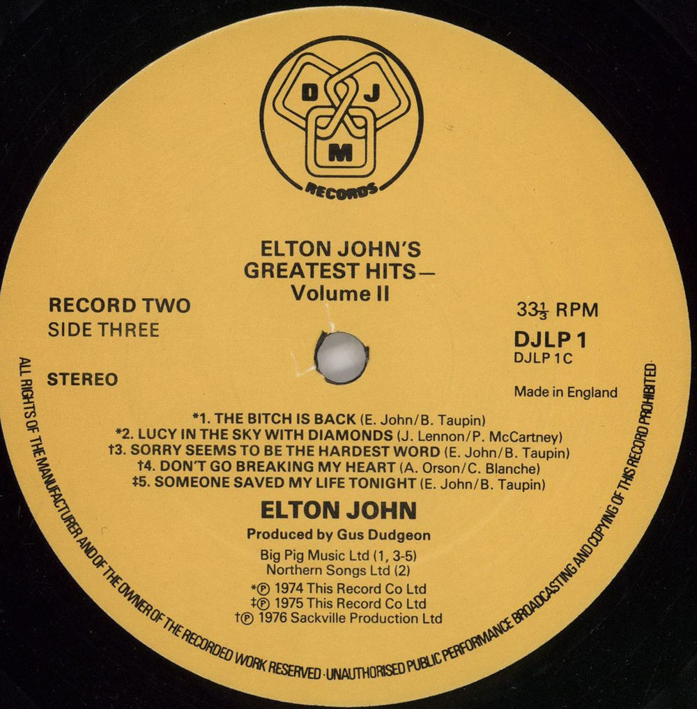 Elton John Greatest Hits Volume II UK vinyl LP album (LP record) JOHLPGR766894