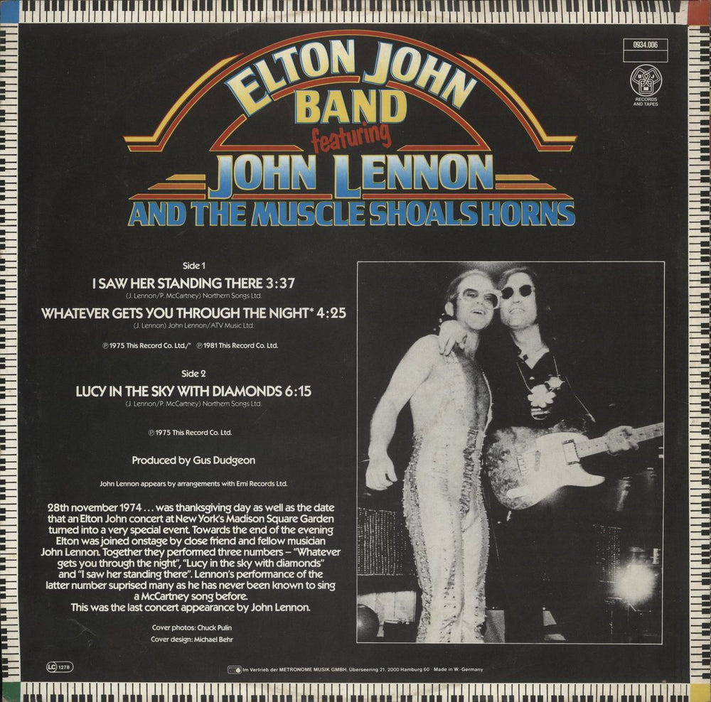 Elton John I Saw Her Standing There - EX German 12" vinyl single (12 inch record / Maxi-single)