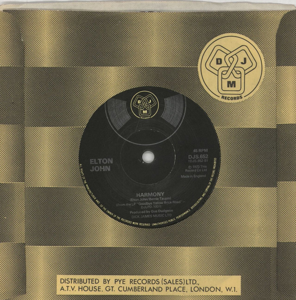 Elton John Pinball Wizard - Promo UK Promo 7" vinyl single (7 inch record / 45)