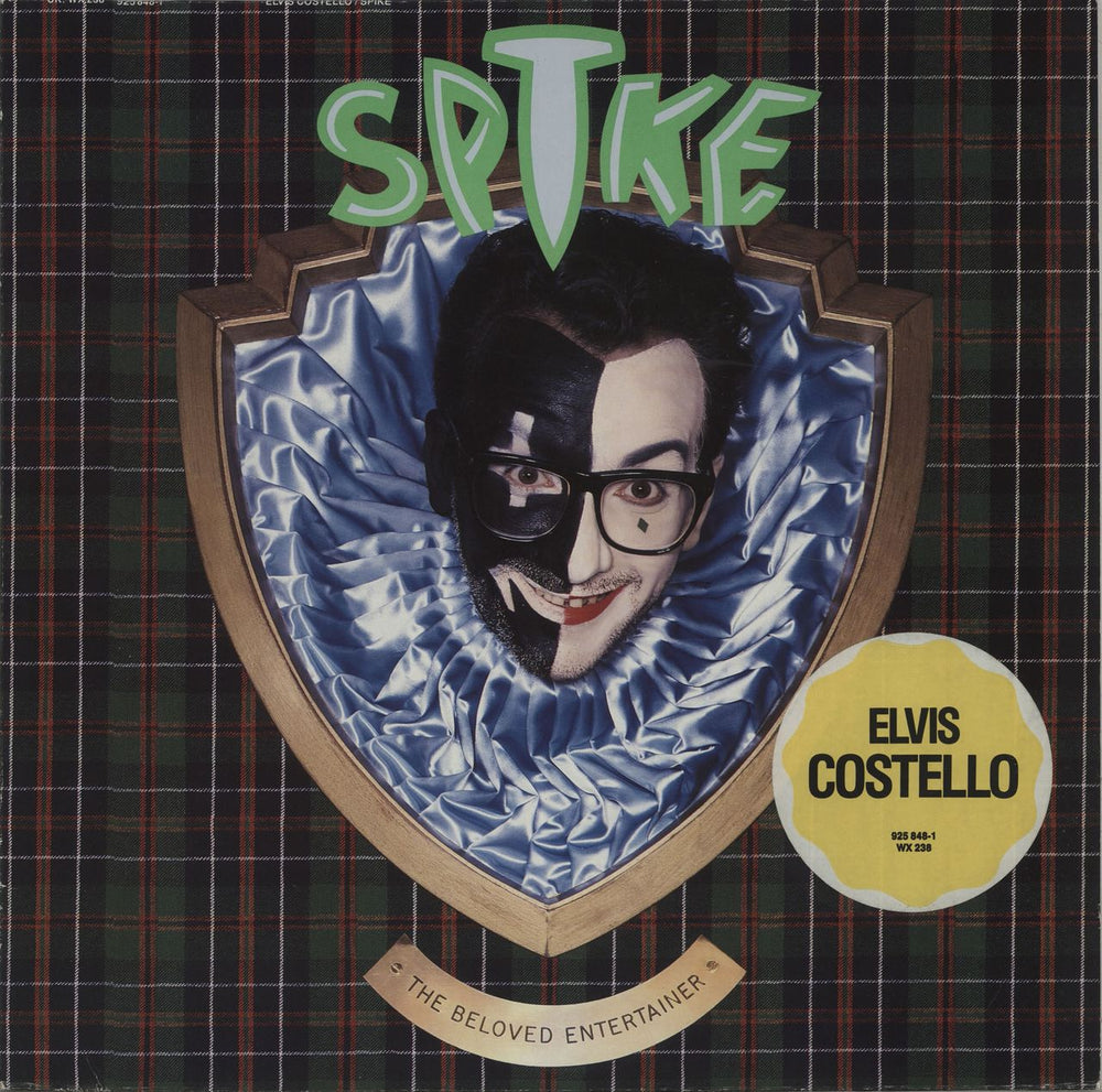 Elvis Costello Spike + Hype Sticker UK vinyl LP album (LP record) WX238