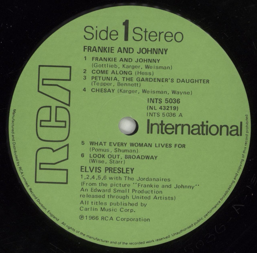 Elvis Presley Frankie And Johnny - Price Sticker UK vinyl LP album (LP record) ELVLPFR878127