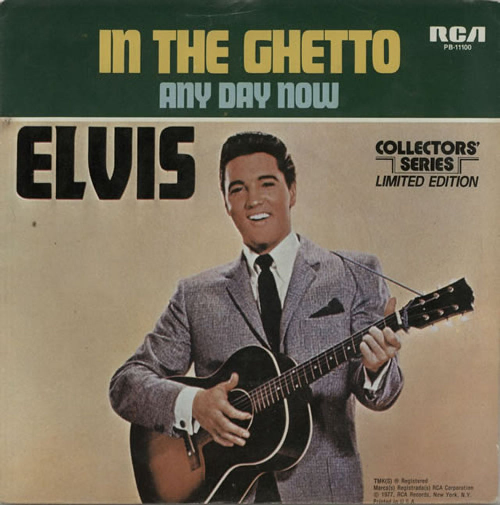 Elvis Presley In The Ghetto US 7" vinyl single (7 inch record / 45) PB-11100