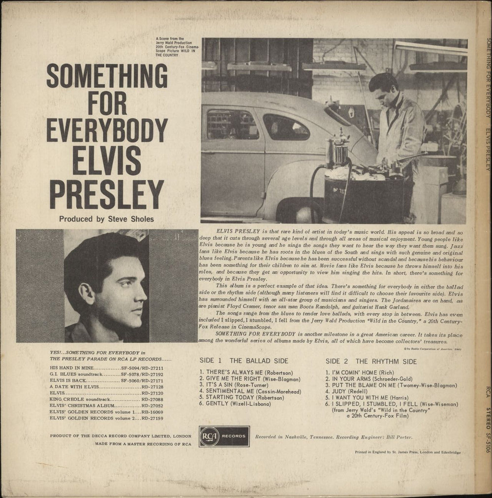 Elvis Presley Something For Everybody - 1st UK vinyl LP album (LP record)