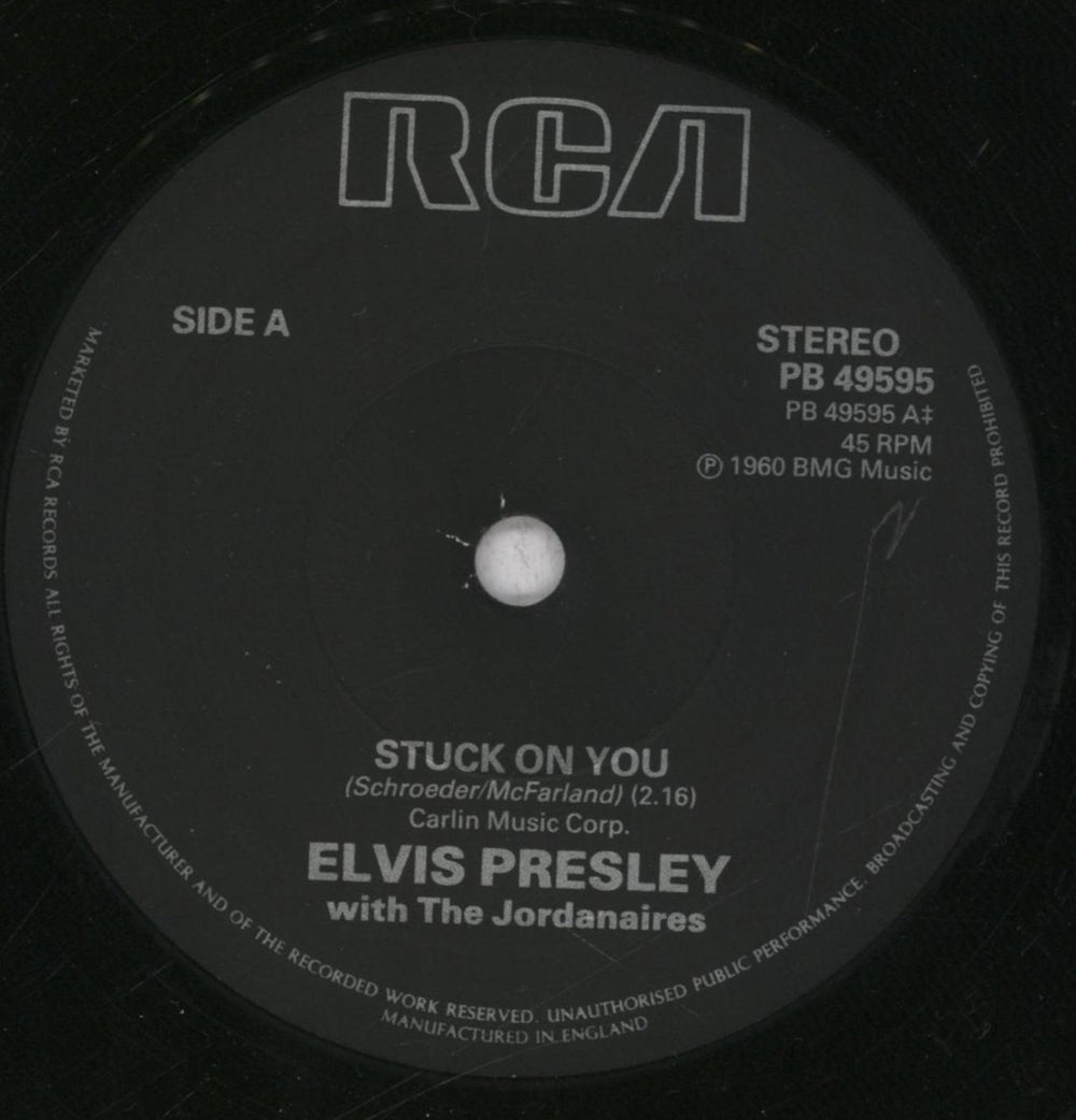 Elvis Presley Stuck On You UK 7" vinyl single (7 inch record / 45) ELV07ST116674