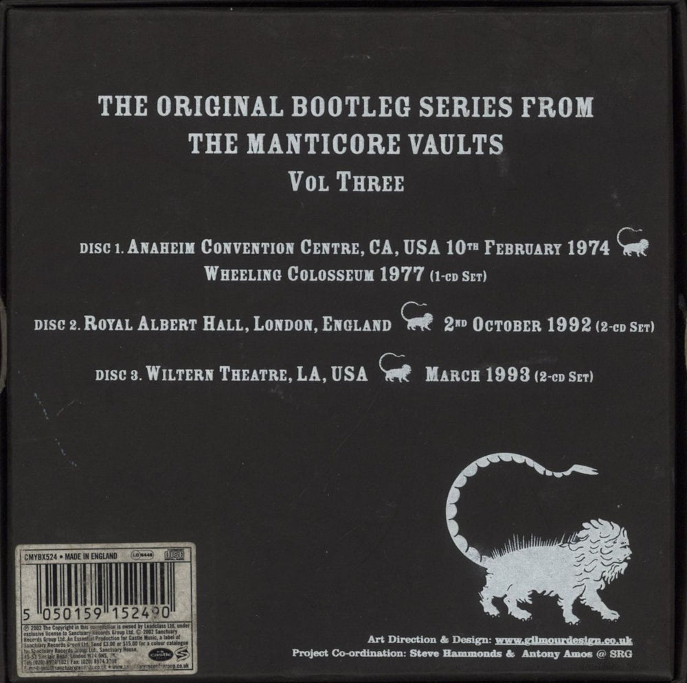 Emerson Lake & Palmer The Original Bootleg Series From The Manticore Vaults Vol 3 UK box set 5050159152490