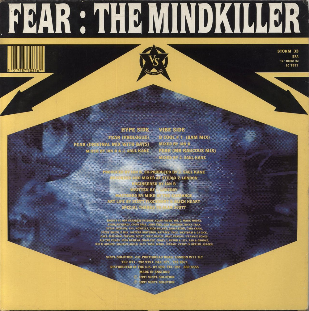 Eøn Fear:The Mindkiller UK 12" vinyl single (12 inch record / Maxi-single) 5017687303367