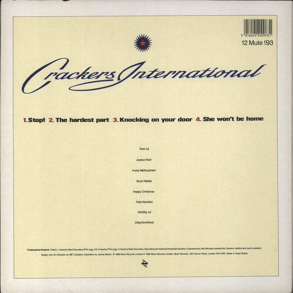 Erasure Crackers International EP UK 12" vinyl single (12 inch record / Maxi-single) 5016025200931