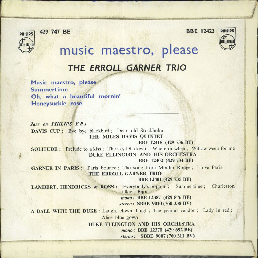 Erroll Garner Music Maestro, Please UK 7" vinyl single (7 inch record / 45)