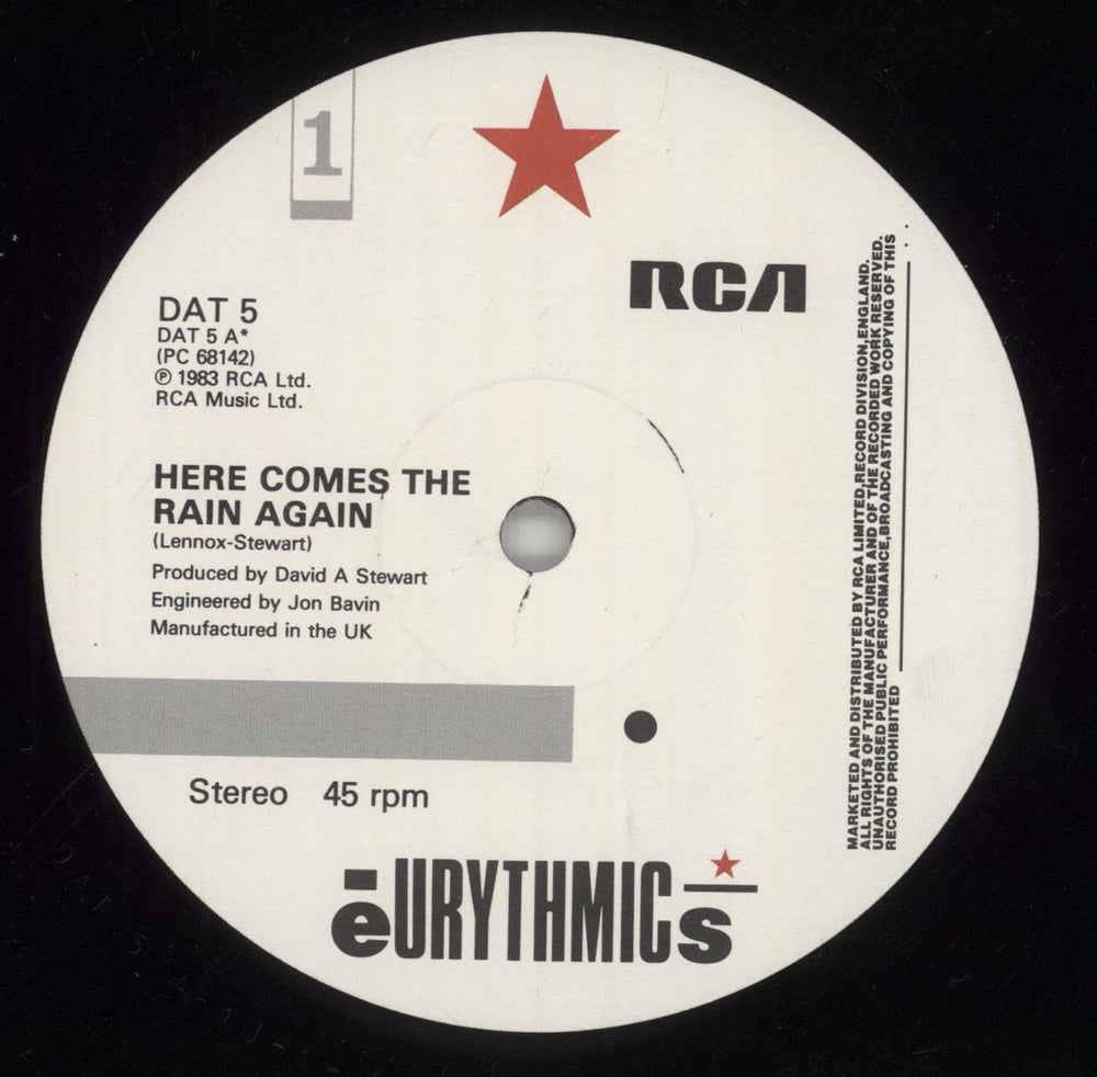 Eurythmics Here Comes The Rain Again UK 12" vinyl single (12 inch record / Maxi-single) EUR12HE05771