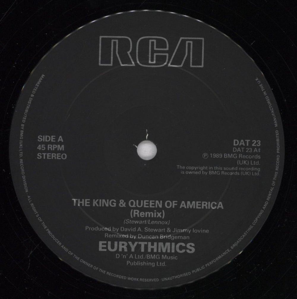 Eurythmics The King And Queen Of America UK 12" vinyl single (12 inch record / Maxi-single) EUR12TH835172