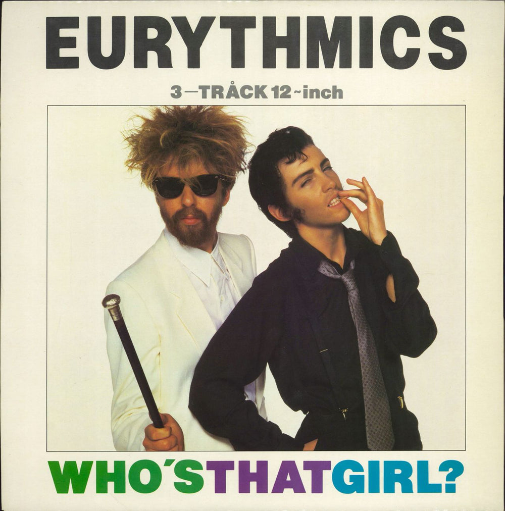 Eurythmics Who's That Girl UK 12" vinyl single (12 inch record / Maxi-single) DAT3