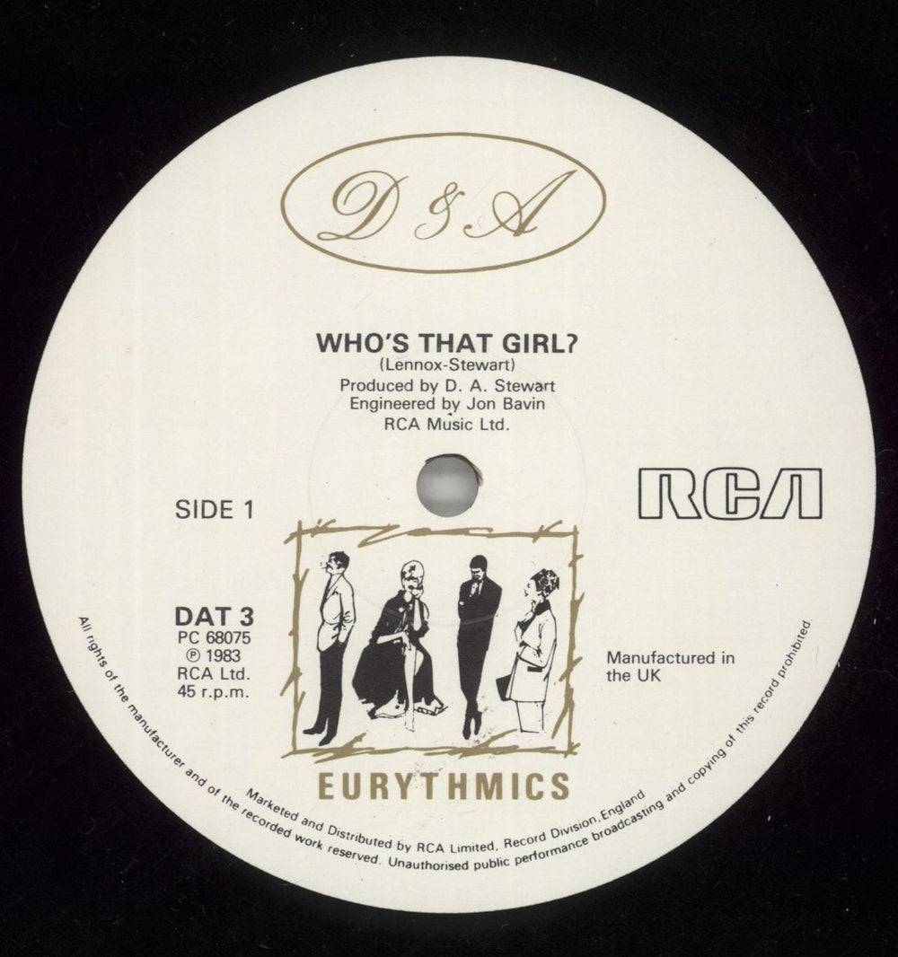 Eurythmics Who's That Girl UK 12" vinyl single (12 inch record / Maxi-single) EUR12WH05773