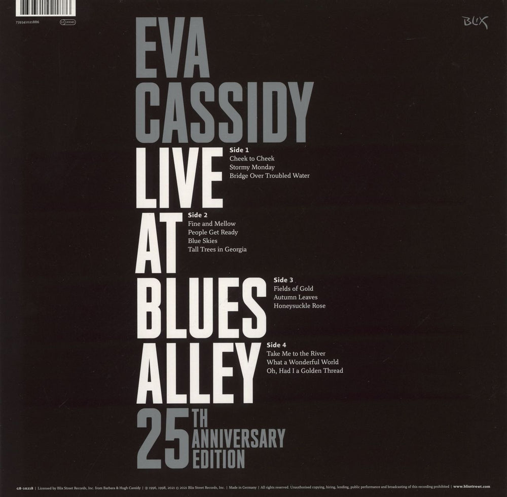 Eva Cassidy Live At Blues Alley - NAD2021 UK 2-LP vinyl record set (Double LP Album) 739341021886