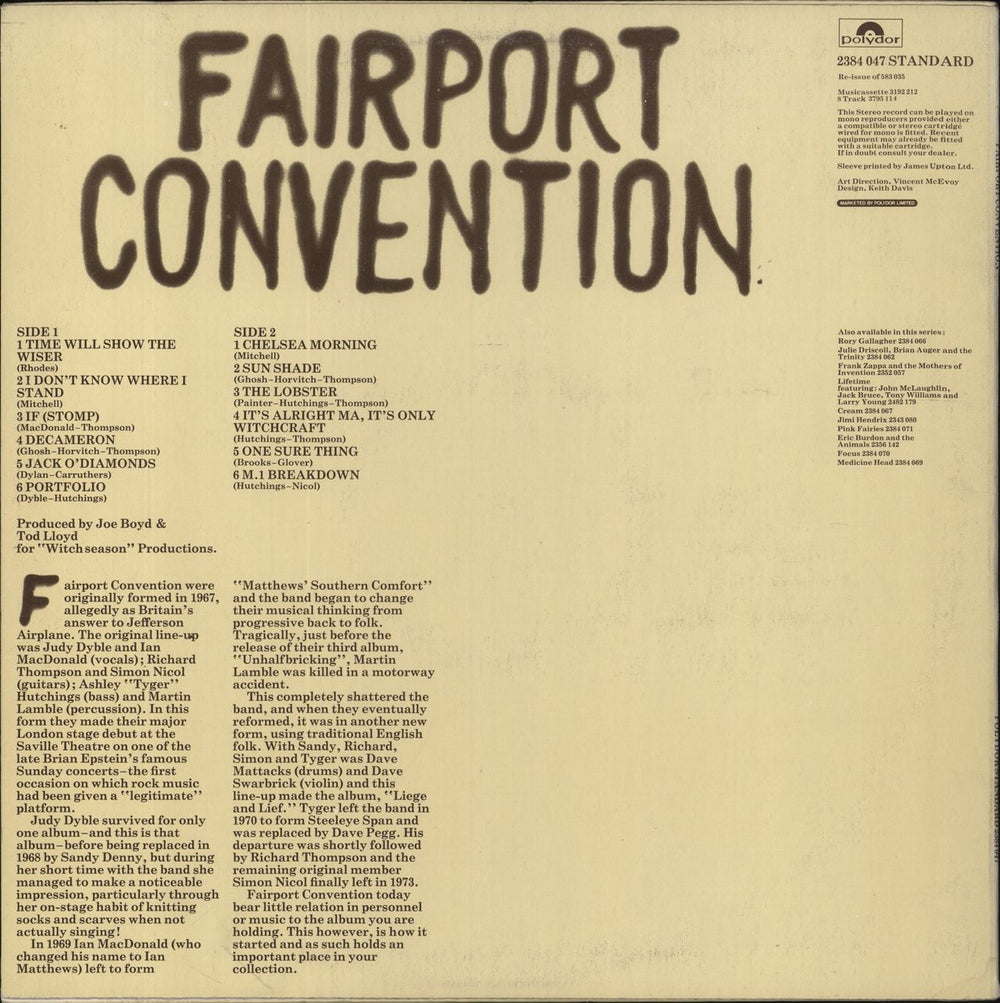 Fairport Convention Fairport Convention - 1st UK vinyl LP album (LP record)