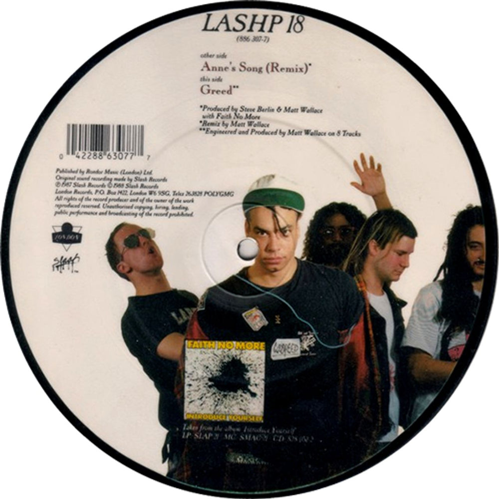 Faith No More Anne's Song UK 7" vinyl picture disc (7 inch picture disc single) FNM7PAN01665
