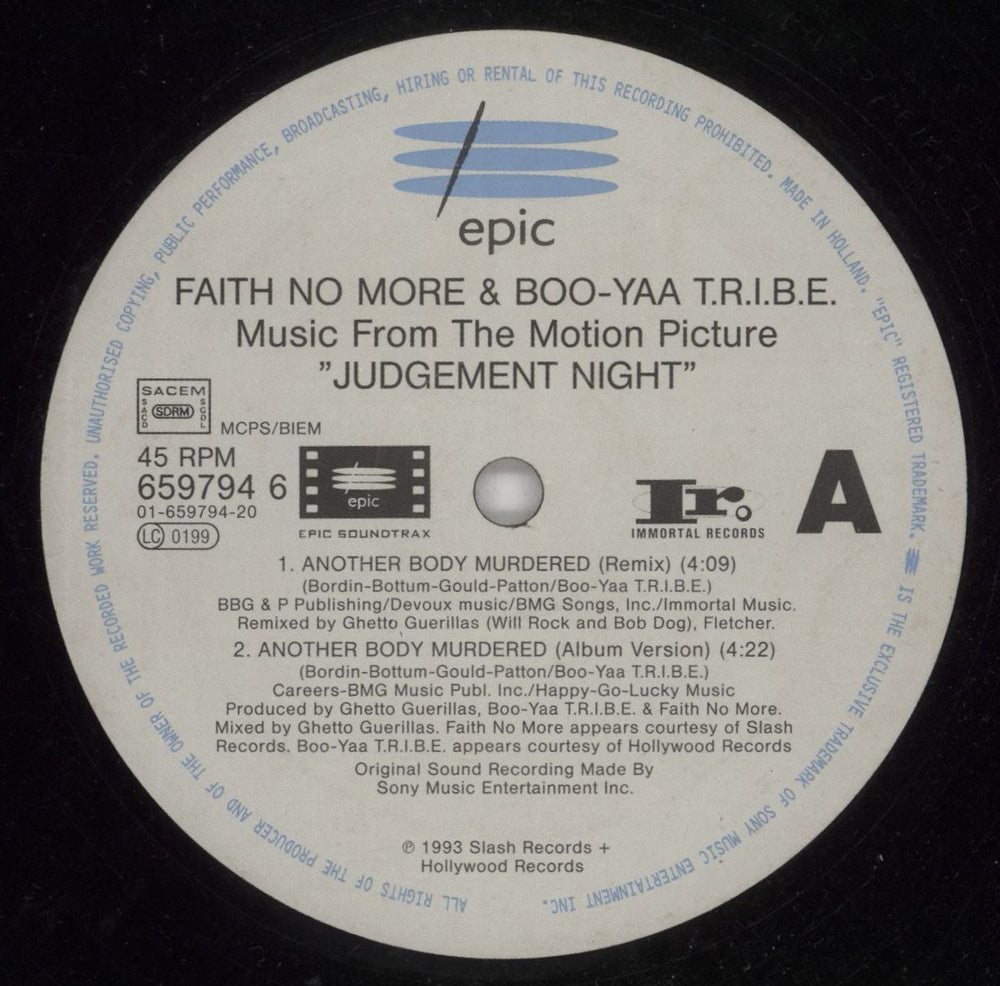 Faith No More Another Body Murdered Dutch 12" vinyl single (12 inch record / Maxi-single) FNM12AN679423