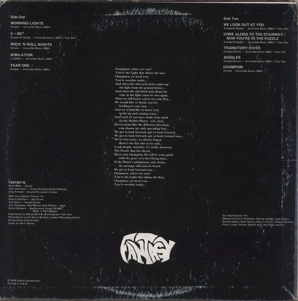 Fantasy - US YEAR 1 US vinyl LP album (LP record)