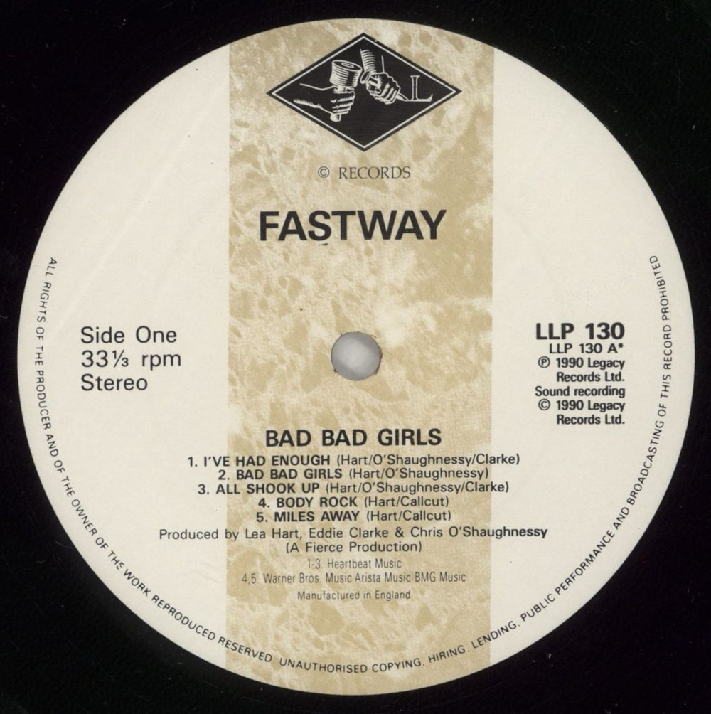 Fastway Bad Bad Girls + Poster UK vinyl LP album (LP record) FSWLPBA586425