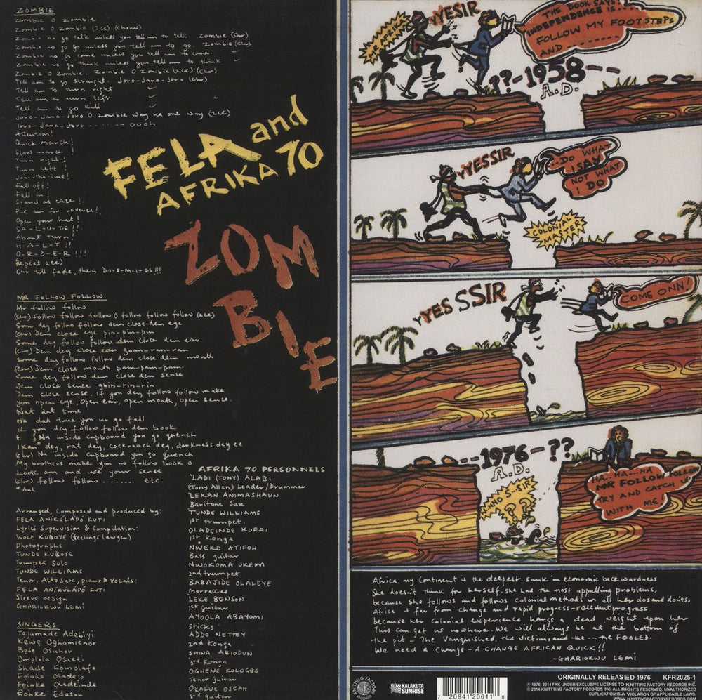 Fela Kuti Zombie US vinyl LP album (LP record)