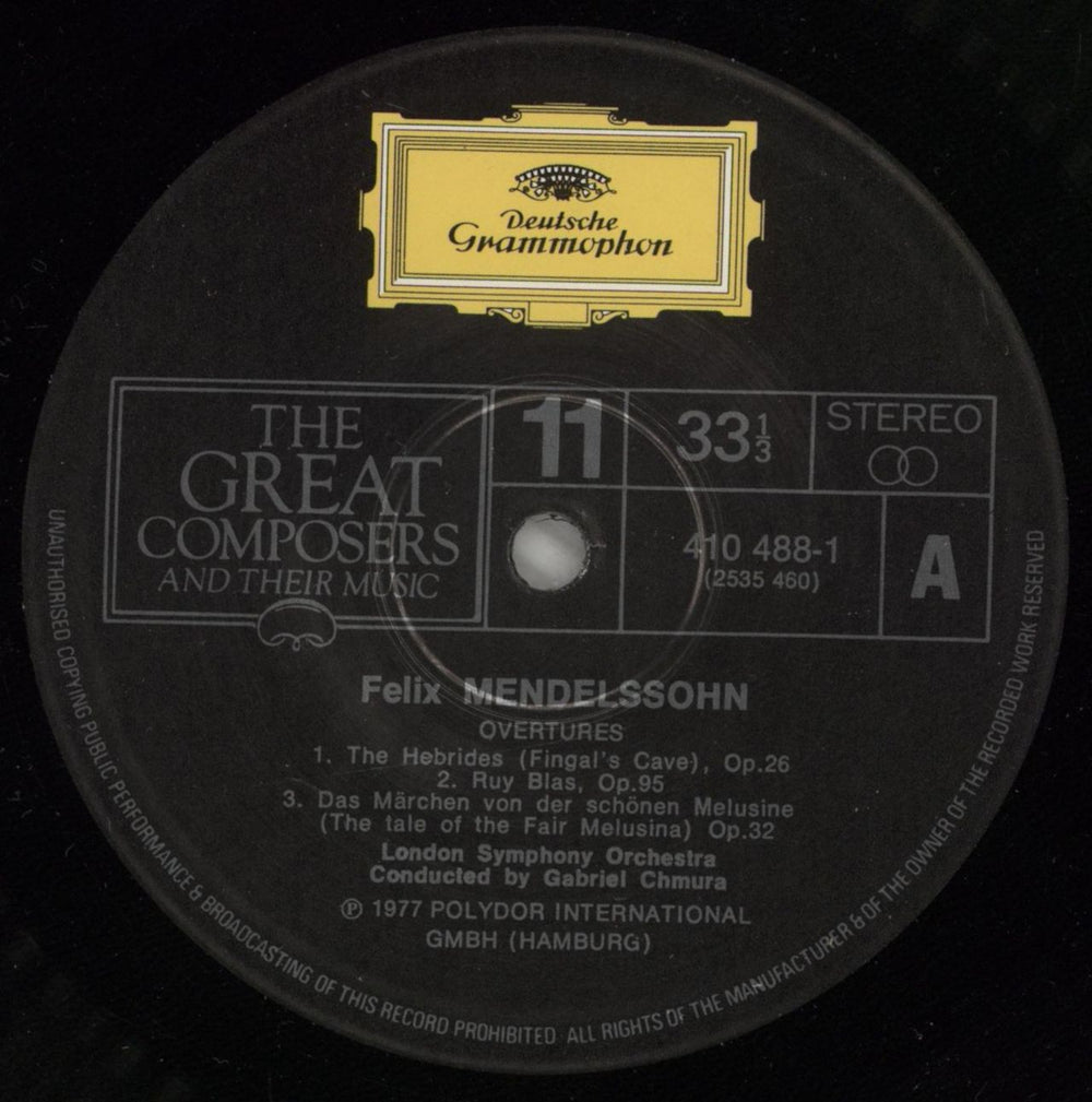 Felix Mendelssohn Overtures including Midsummer Night's Dream, Opus 21 + Magazine UK vinyl LP album (LP record) M2BLPOV875132